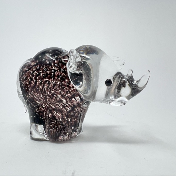 Lenox Savannah Sunset Art Glass Figurines Set of Three Giraffe Rhino Hippo - Picture 7 of 12